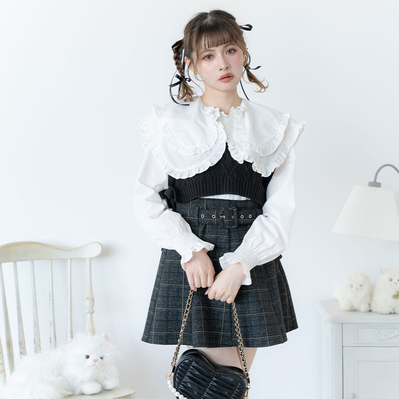 ビッグセーラーフリル襟長袖ブラウス【大きいサイズ有】 – レディース