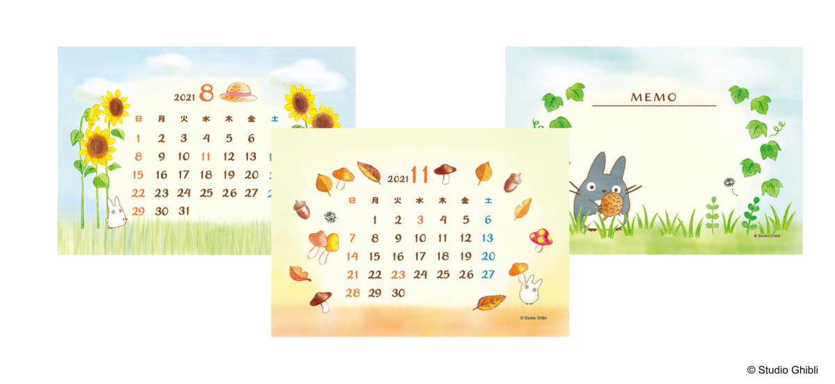 となりのトトロ・魔女の宅急便の2種類！どんぐり共和国「2021年壁掛け