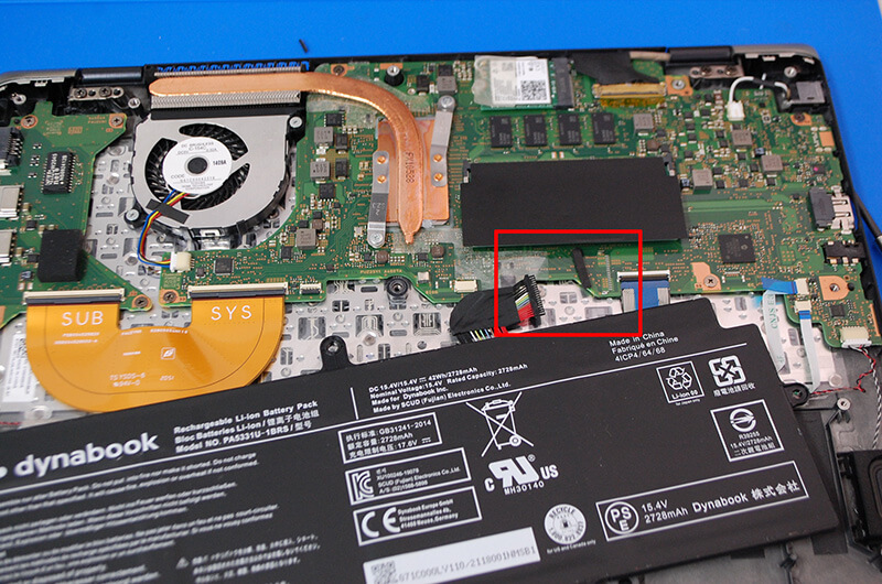 注意！初代 dynabook G83シリーズ バッテリー接続コネクターが弱い