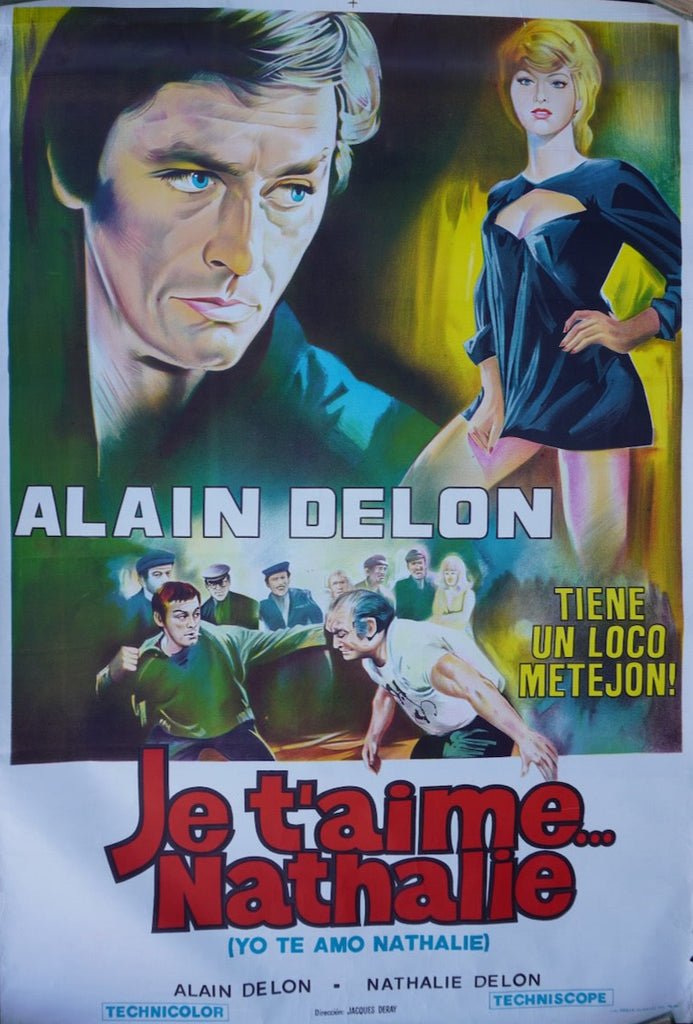 Je T'Aime Nathalie Original Alain Delon Film Poster Spanish