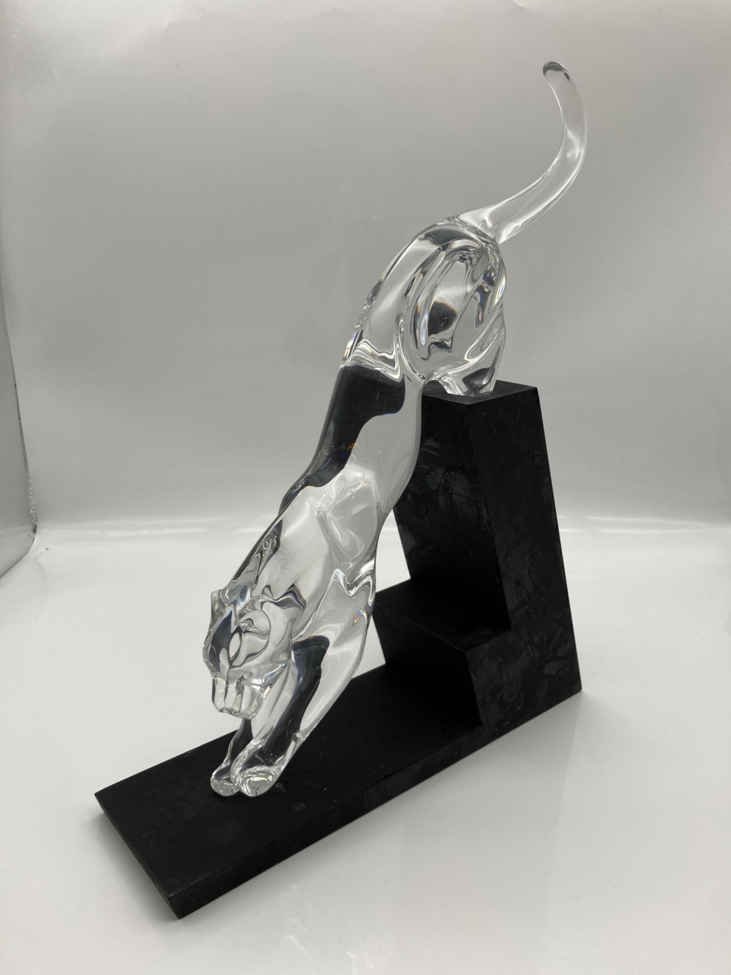 Baccarat (バカラ) パンサーリープ クリスタルフィギュリン ※台座難