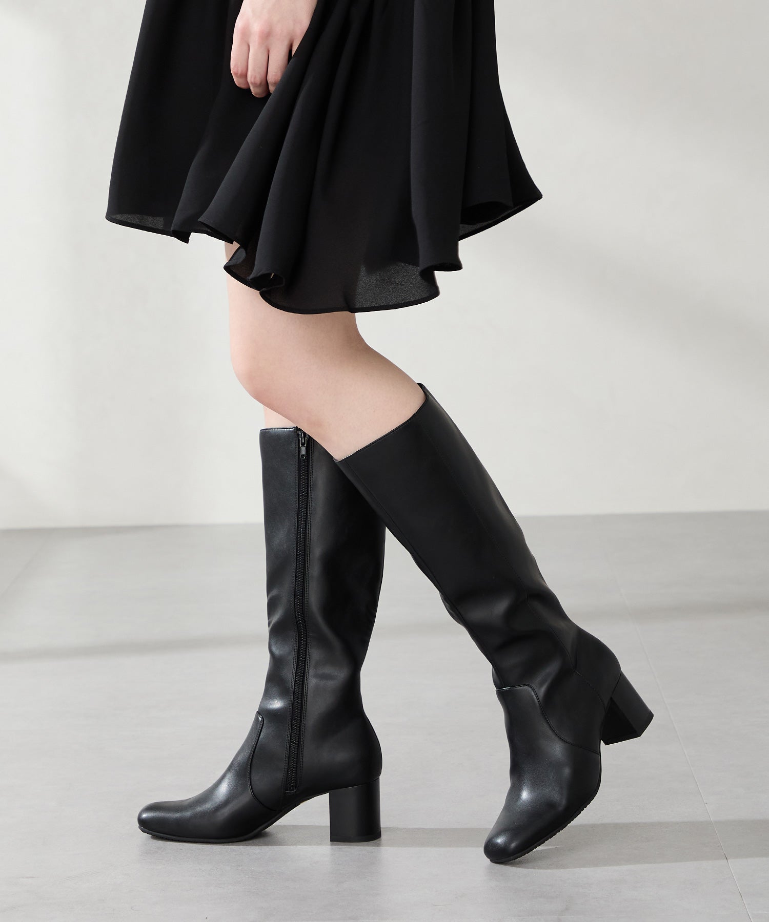 スクエアトゥチャンキーヒールロングブーツ/51501 – ORIENTALTRAFFIC