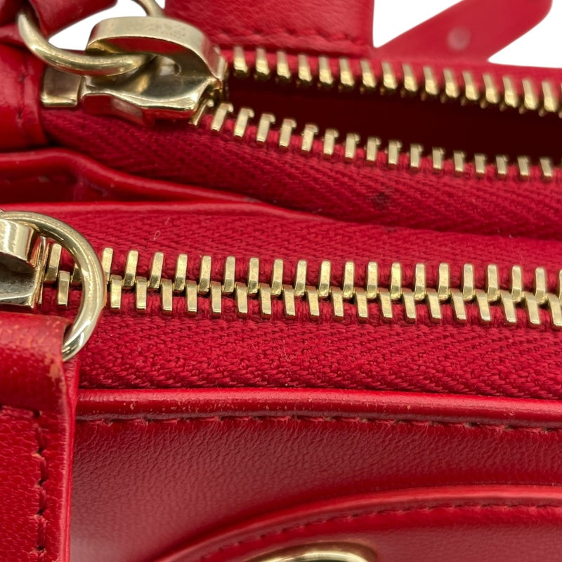 シャネル CHANEL ボディバッグ 27番台 レッド GD金具 レザー