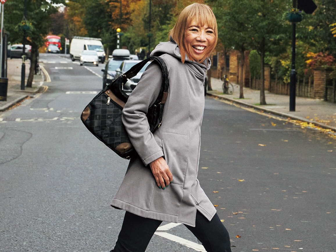 ミチコロンドンコシノ・フードデザイン裏起毛ジャケット(01_S 62_