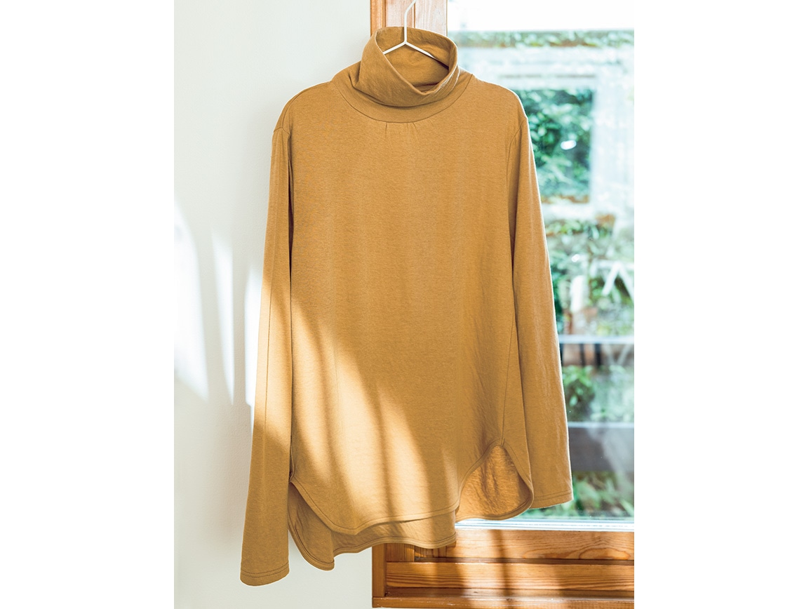 コットンカシミヤ ぬくもりタートルカットソー(03_L 67_グレイッシュ