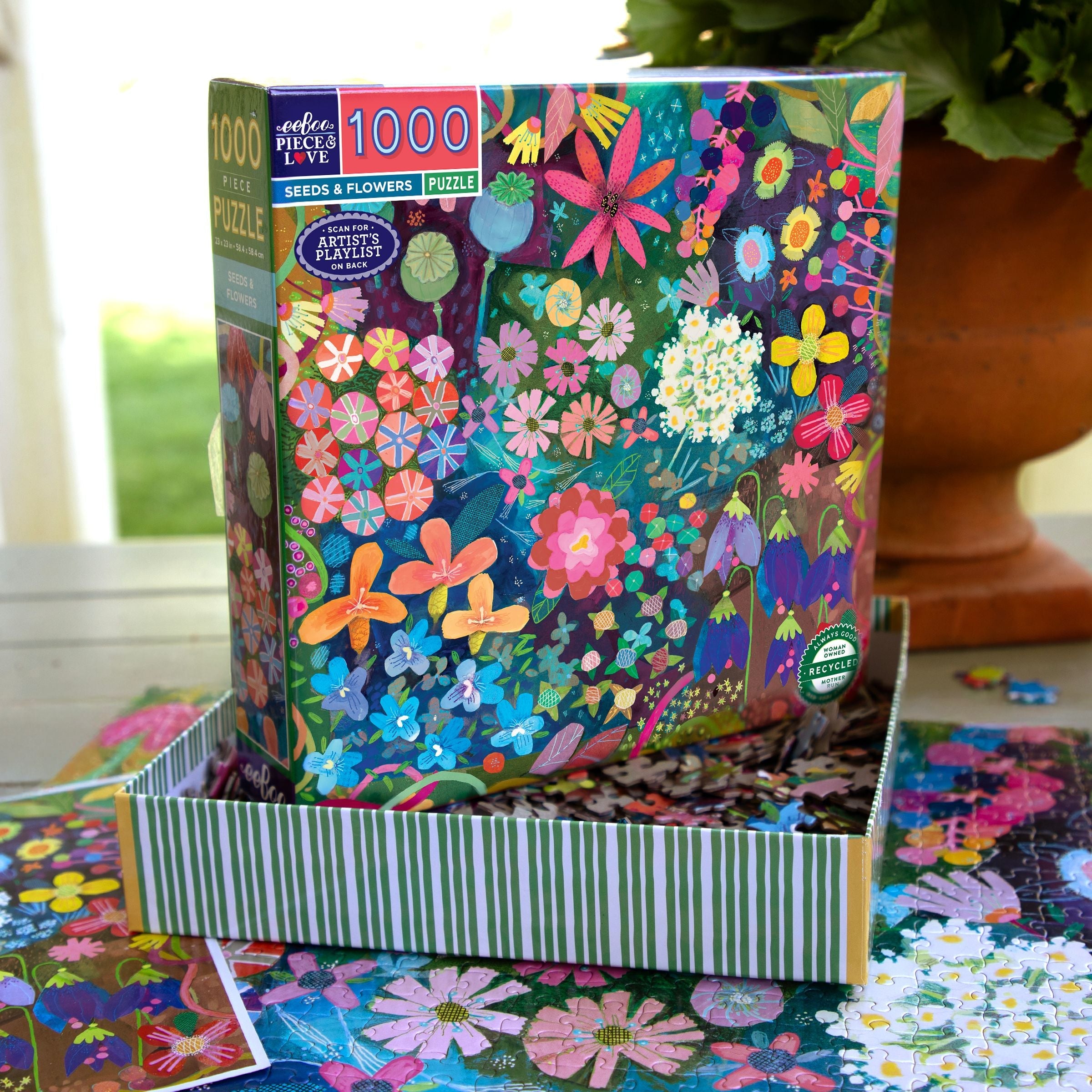 Seeds & Flowers 1000 Piece Puzzle by eeBoo | Unique Beautiful Gifts