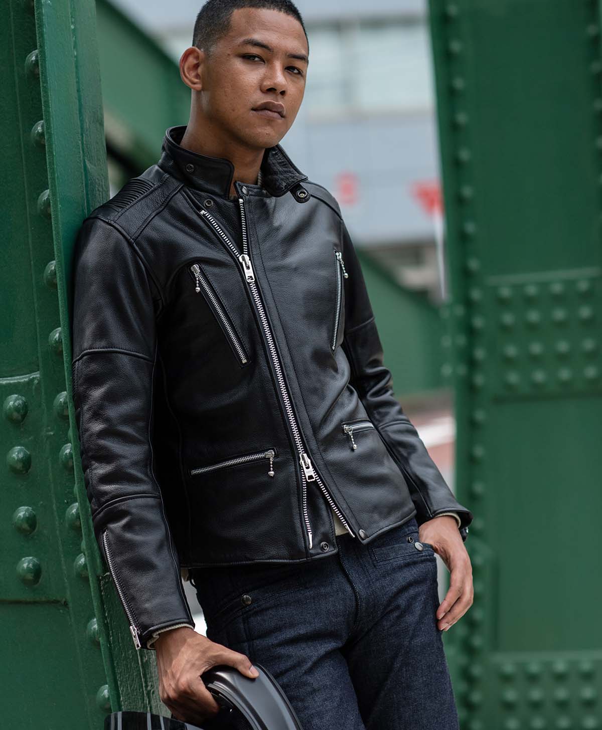 革ジャン ハイネック セミダブル レザージャケット｜カドヤ公式