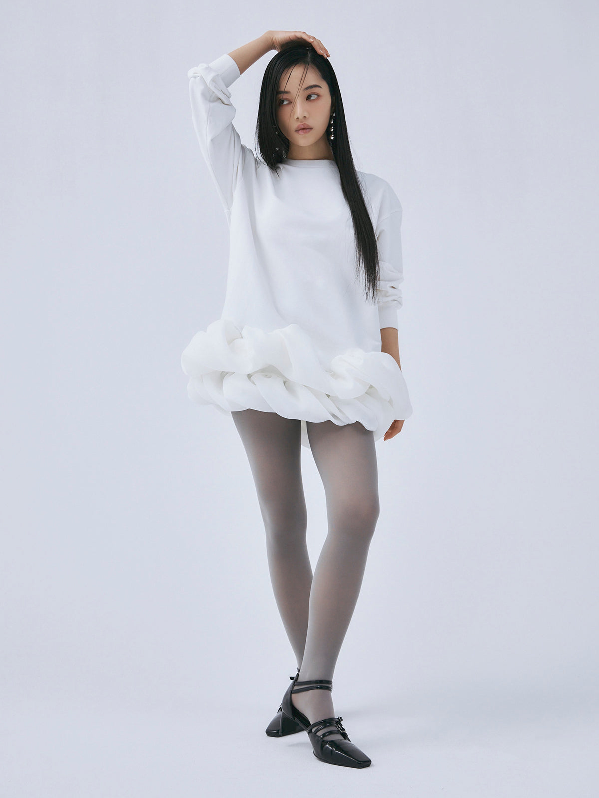 チュールヘムカットワンピース