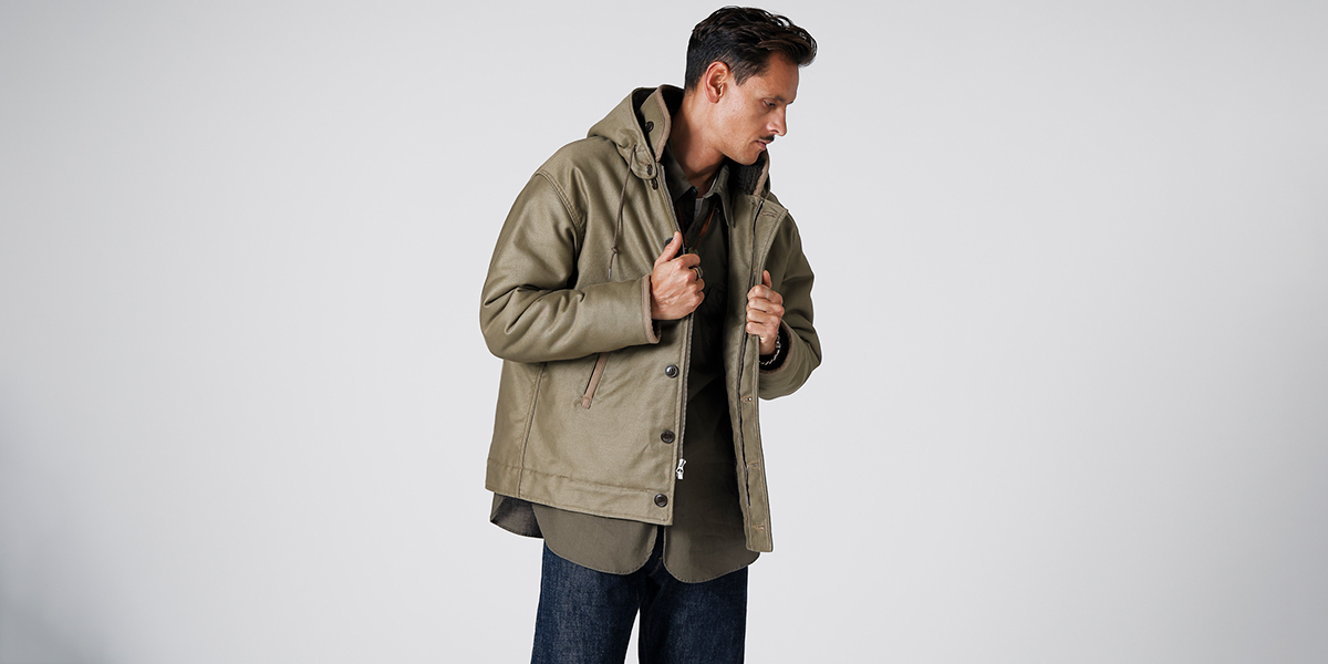 STEVENSON OVERALL Co. Navigateur - NG1 HOODED DECK JACKET Olive