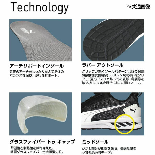 プーマ 安全靴 64.409.0 グライド ブラック ディスク ロー PUMA GLIDE