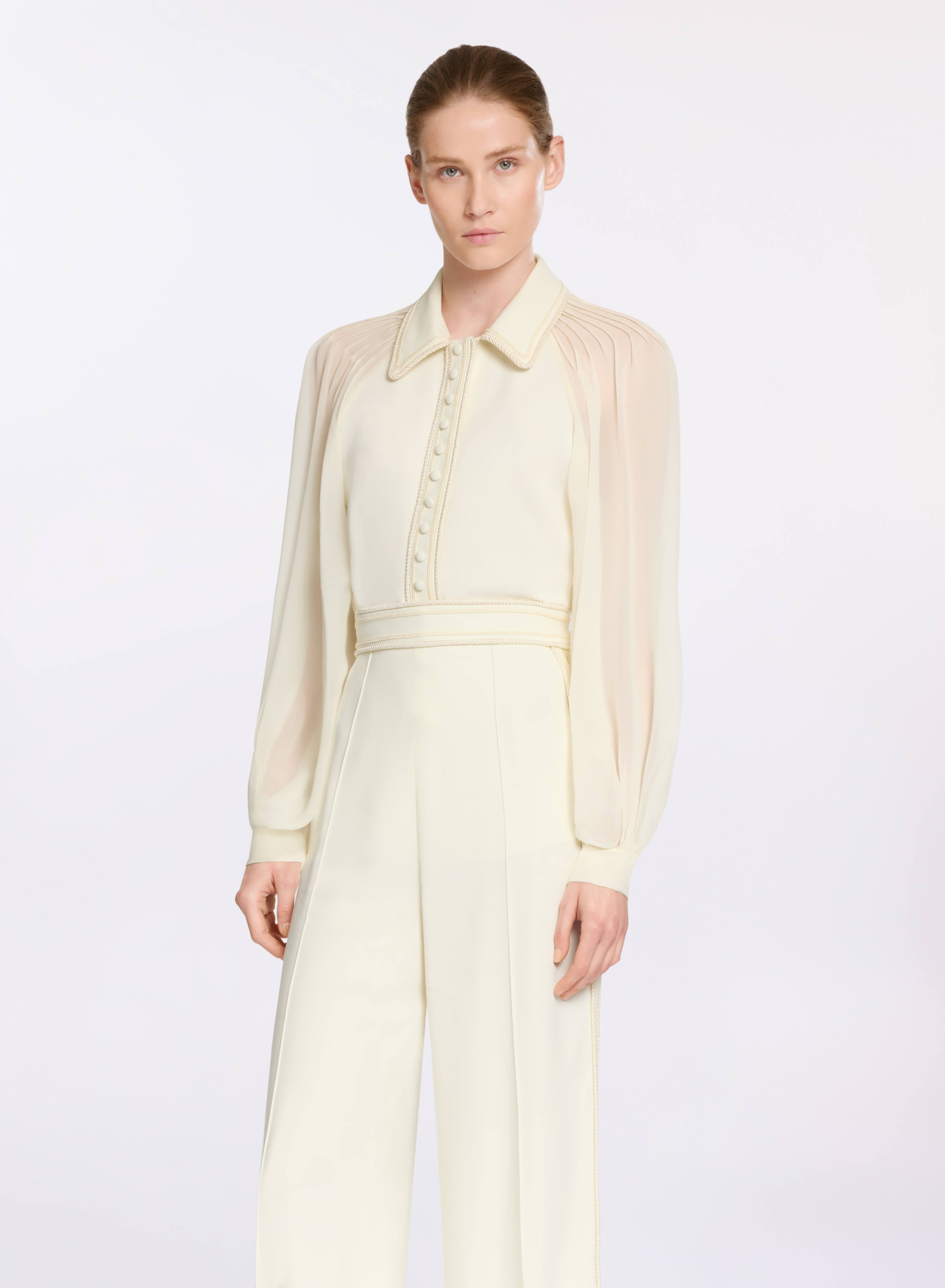 Cord Embellished Crepe and Silk Shirt – ELIE SAAB