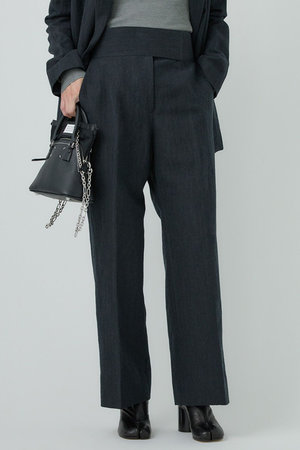 Chaos(カオス)｜ウィンターヘリンボーンストレートパンツ/チャコール