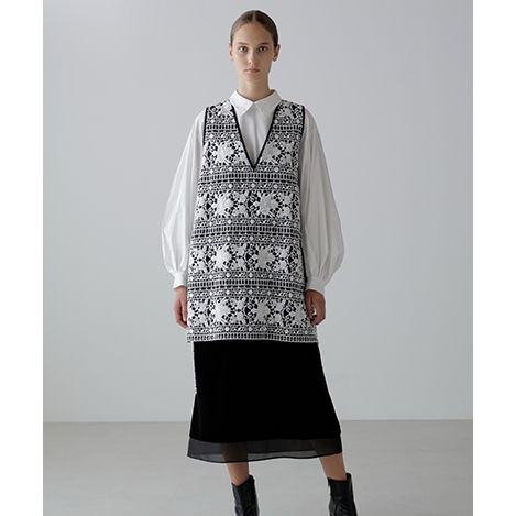 ADORE(アドーア)｜◇トップヘリンボーンブラウス/グレー の通販