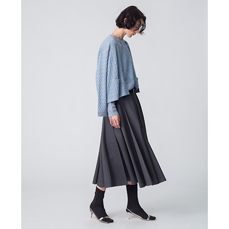 ebure(エブール)｜スパングルウールストライプ ドルマンスリーブシャツ