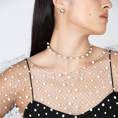 Bijou de M(ビジュードエム)｜プチハートピアス（片耳用）/イエロー