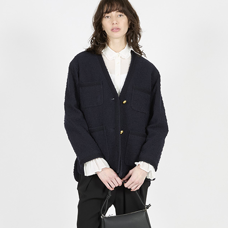 Col Pierrot(コル ピエロ)｜ドルマンスリーブシャツ/ブラック の通販