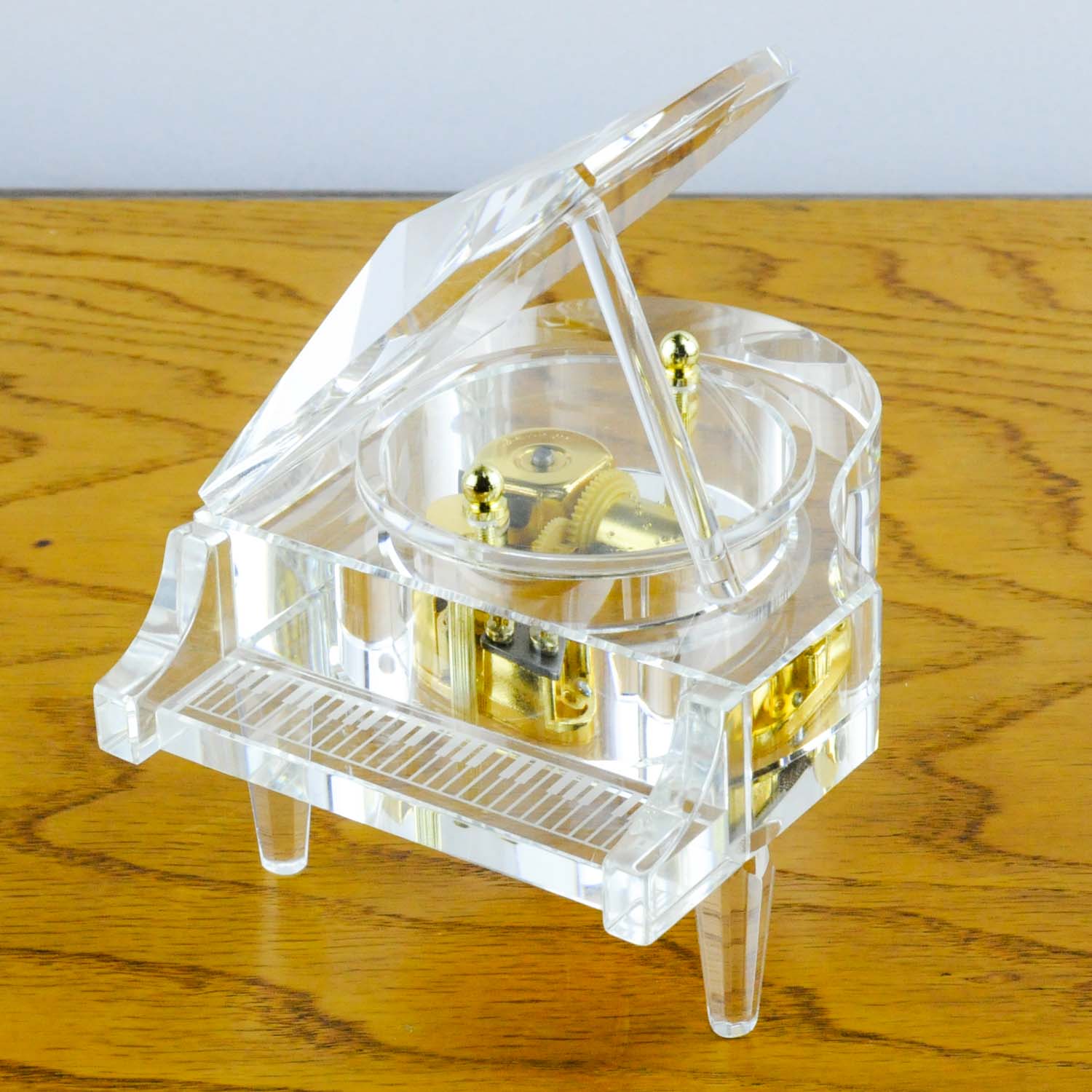 18弁オルゴール用 クリスタルガラス グランドピアノケース