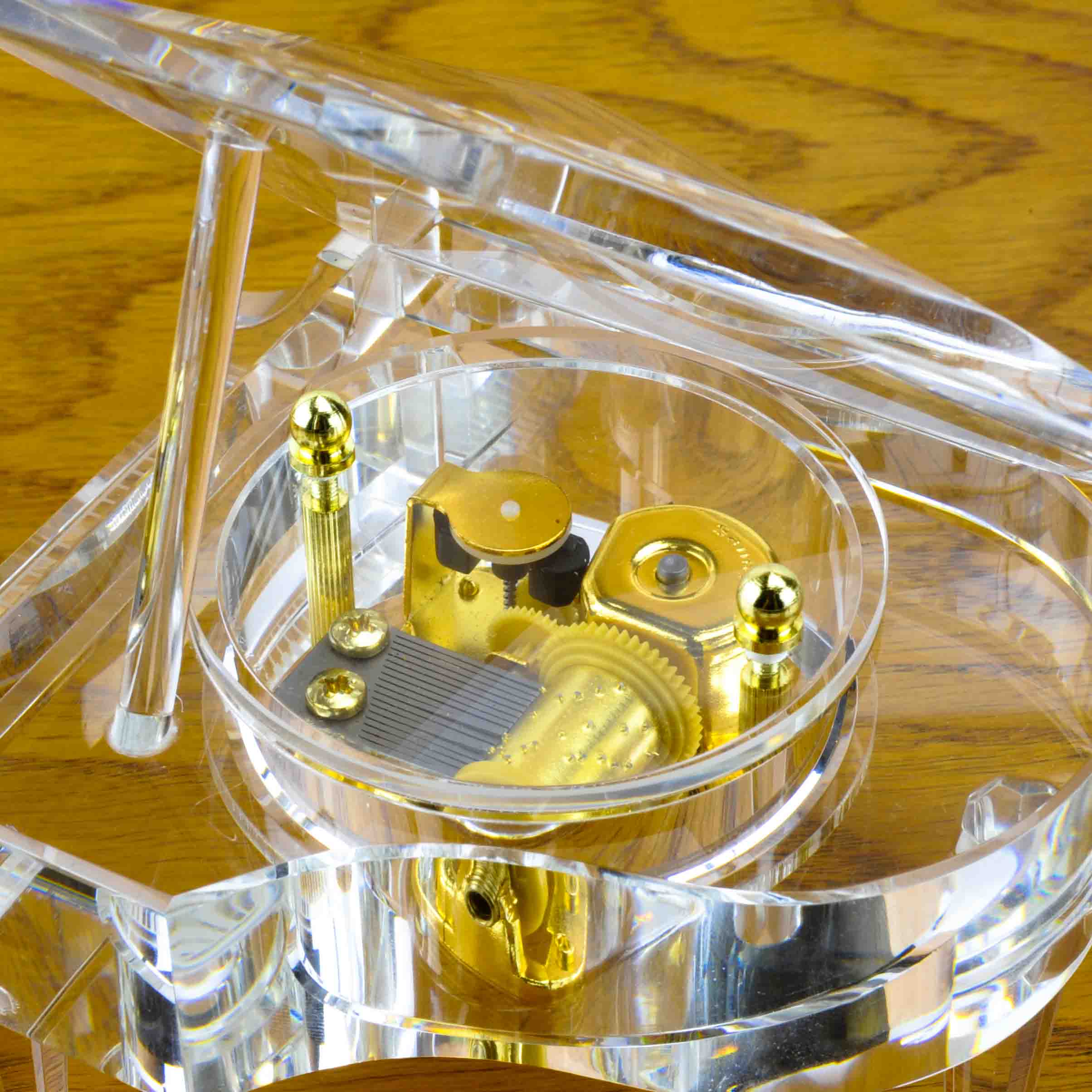 18弁オルゴール用 クリスタルガラス グランドピアノケース