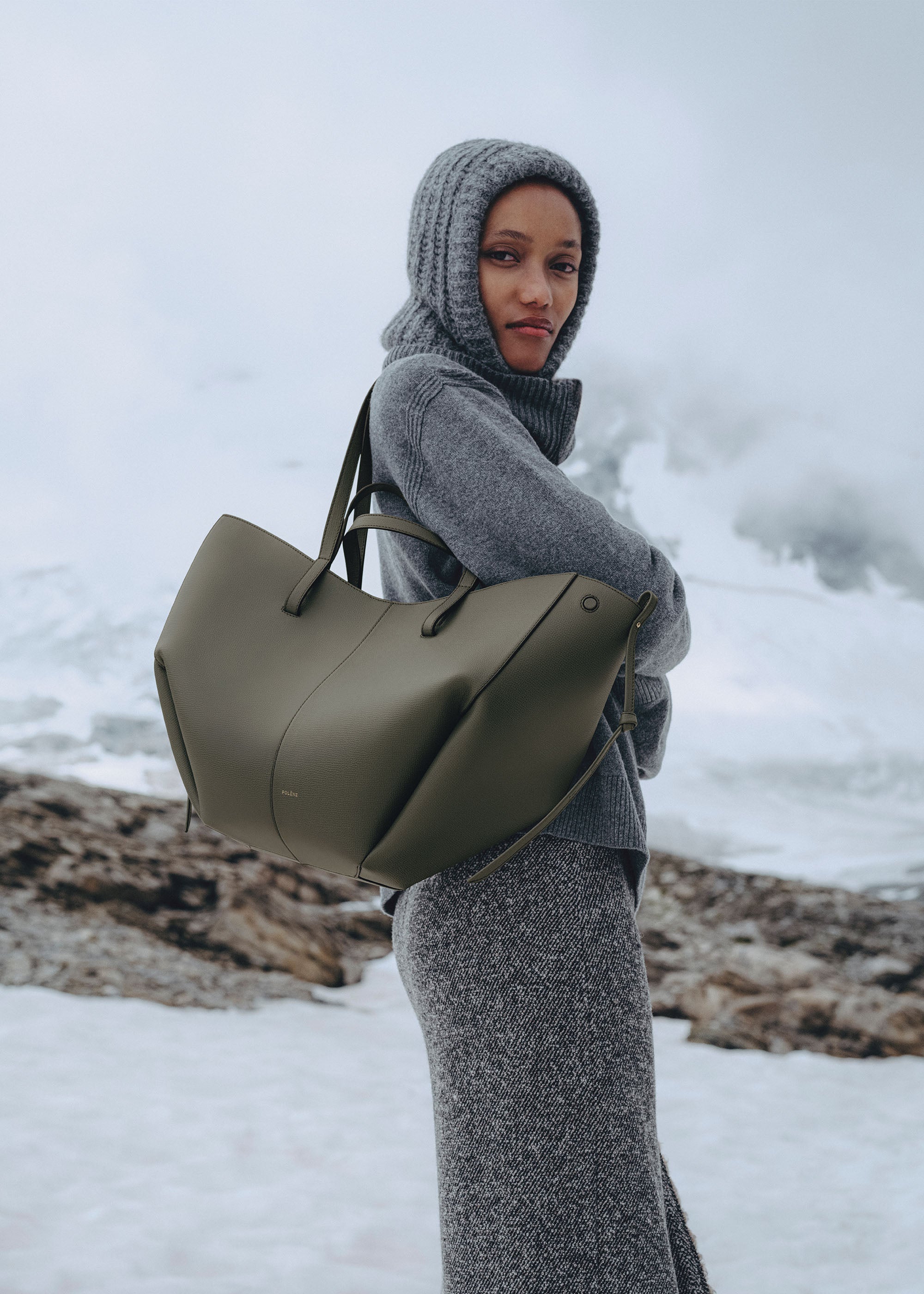 Polène | Bag - Cyme - Textured Smoky Green