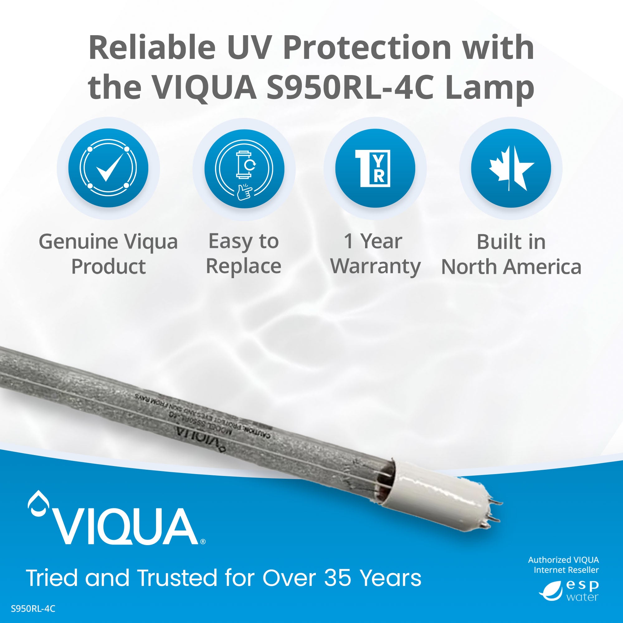 VIQUA S950RL-4C UV Lamp for SHF-180, SHFM-180, SHF-290 – ESP Water