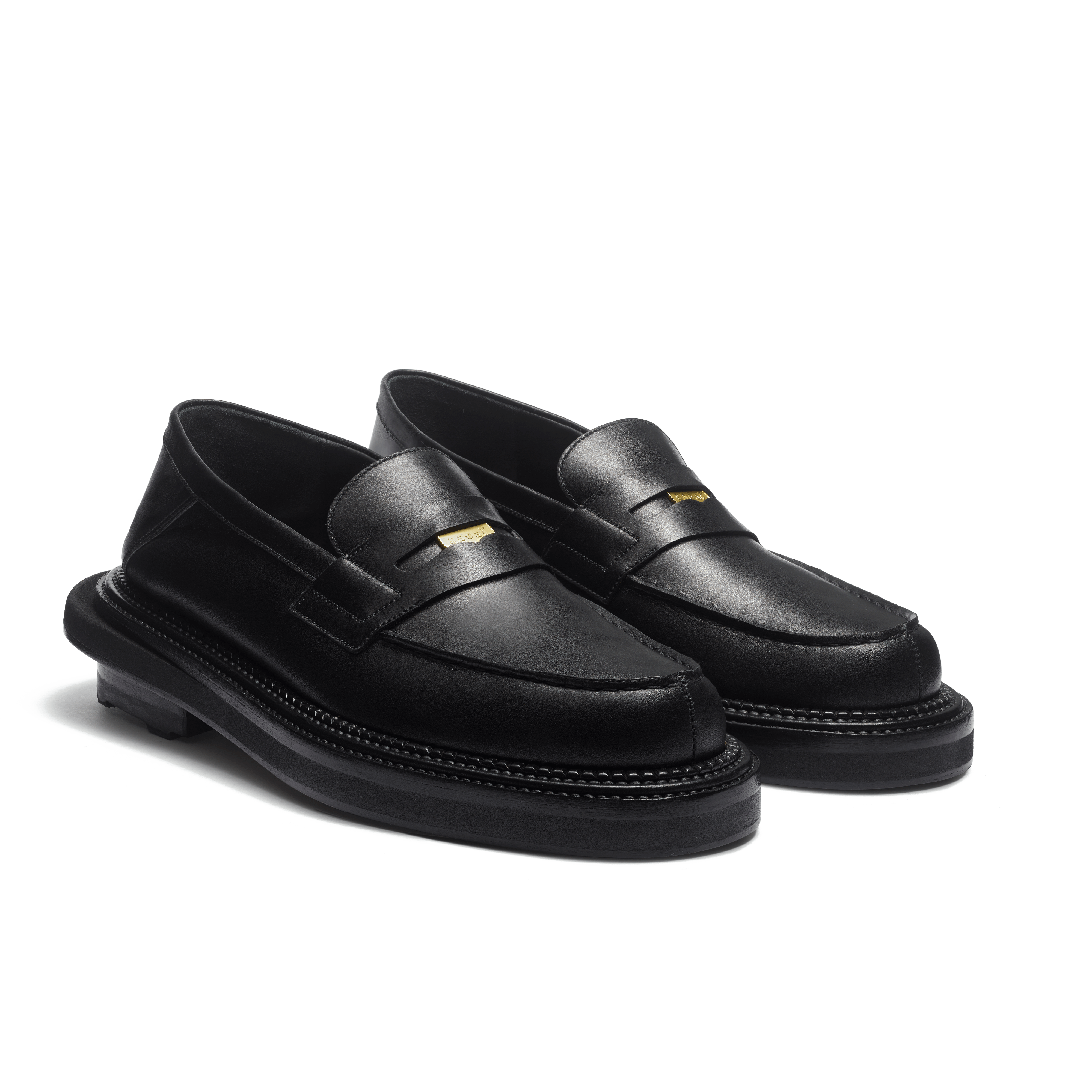 Black soft calf leather Loafer J.M. Weston x sacai