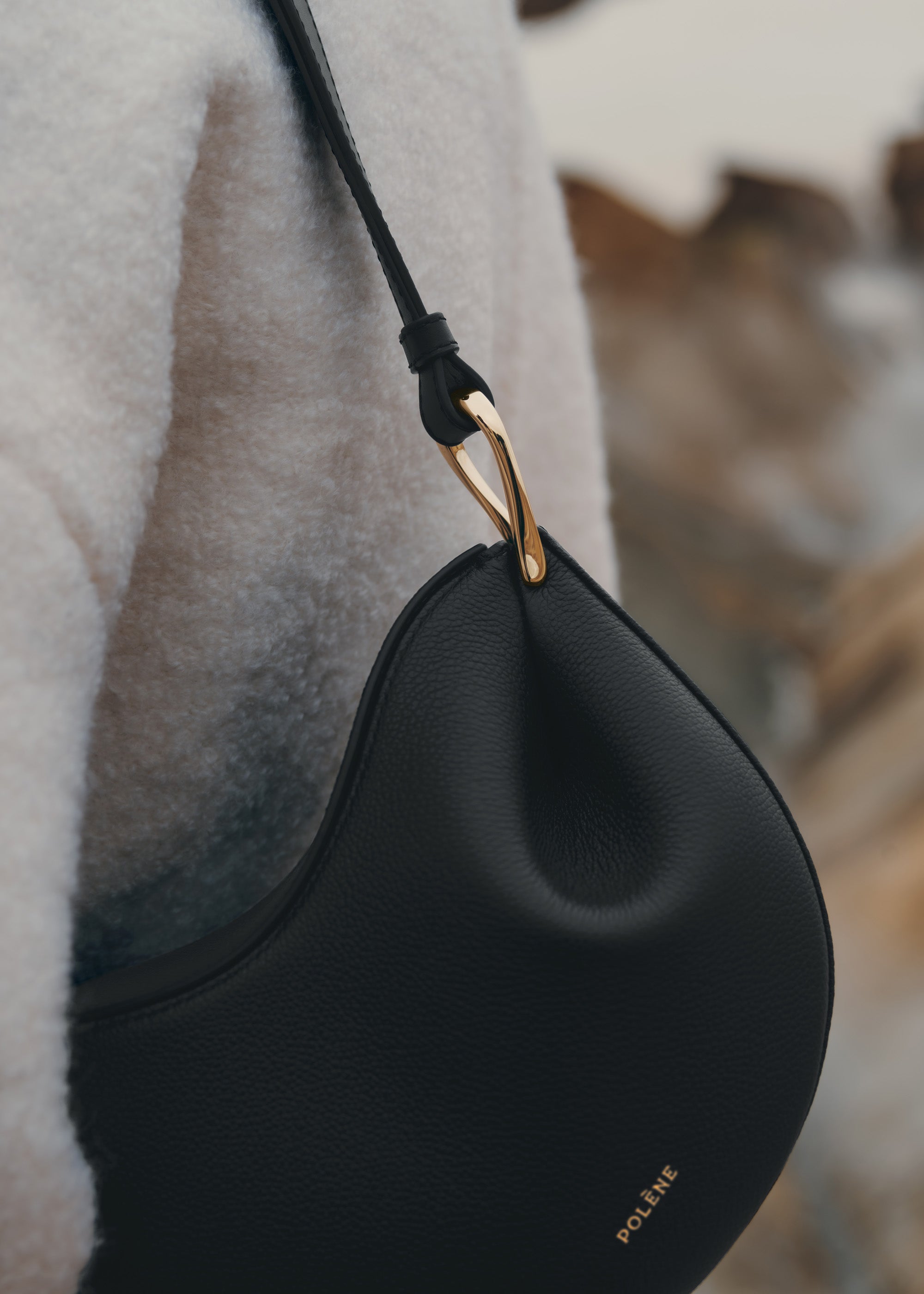 Polène | Bag - Tonca - Textured Black – Polène EU