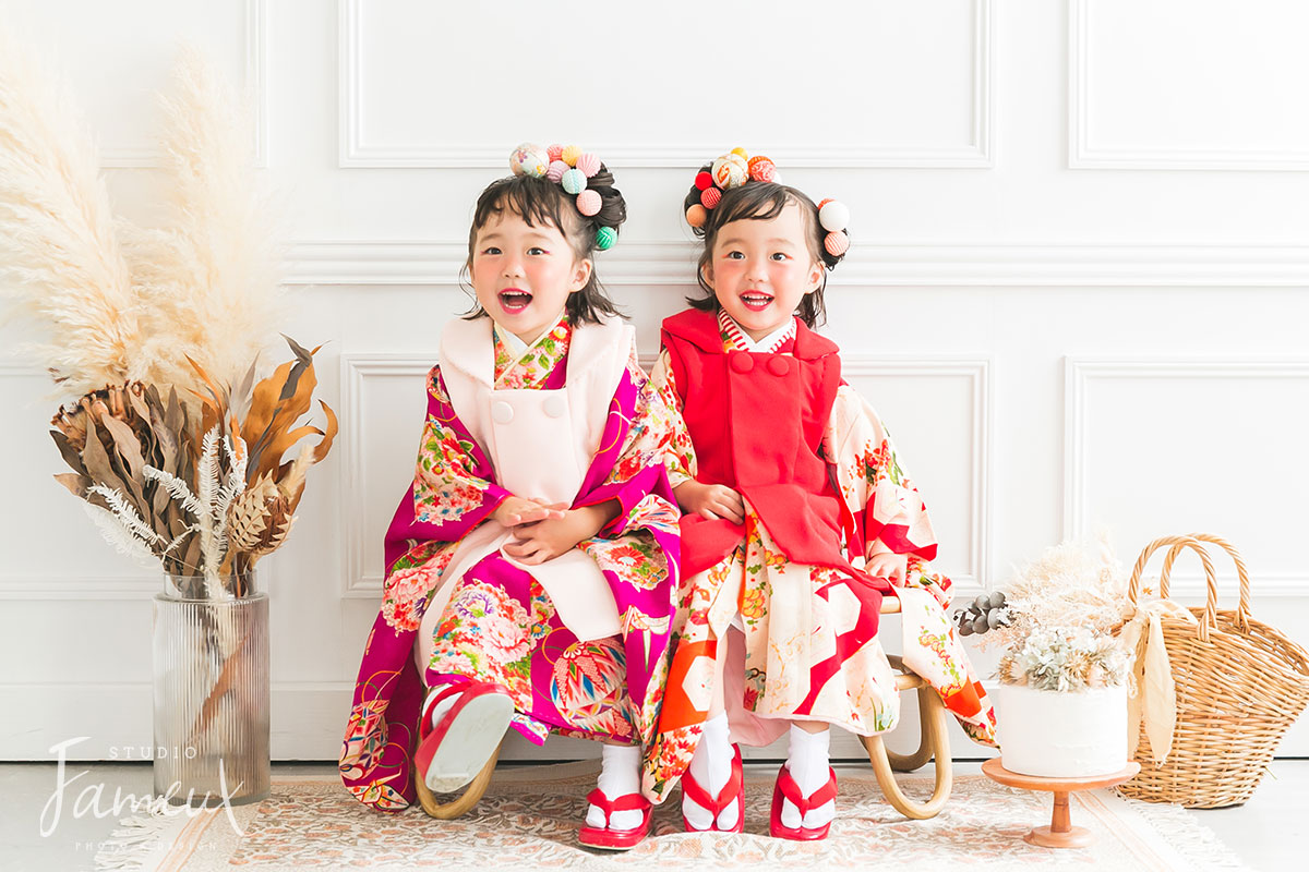 2024♡アンティーク着物×お花】おしゃれでカラフルな七五三『はなとき