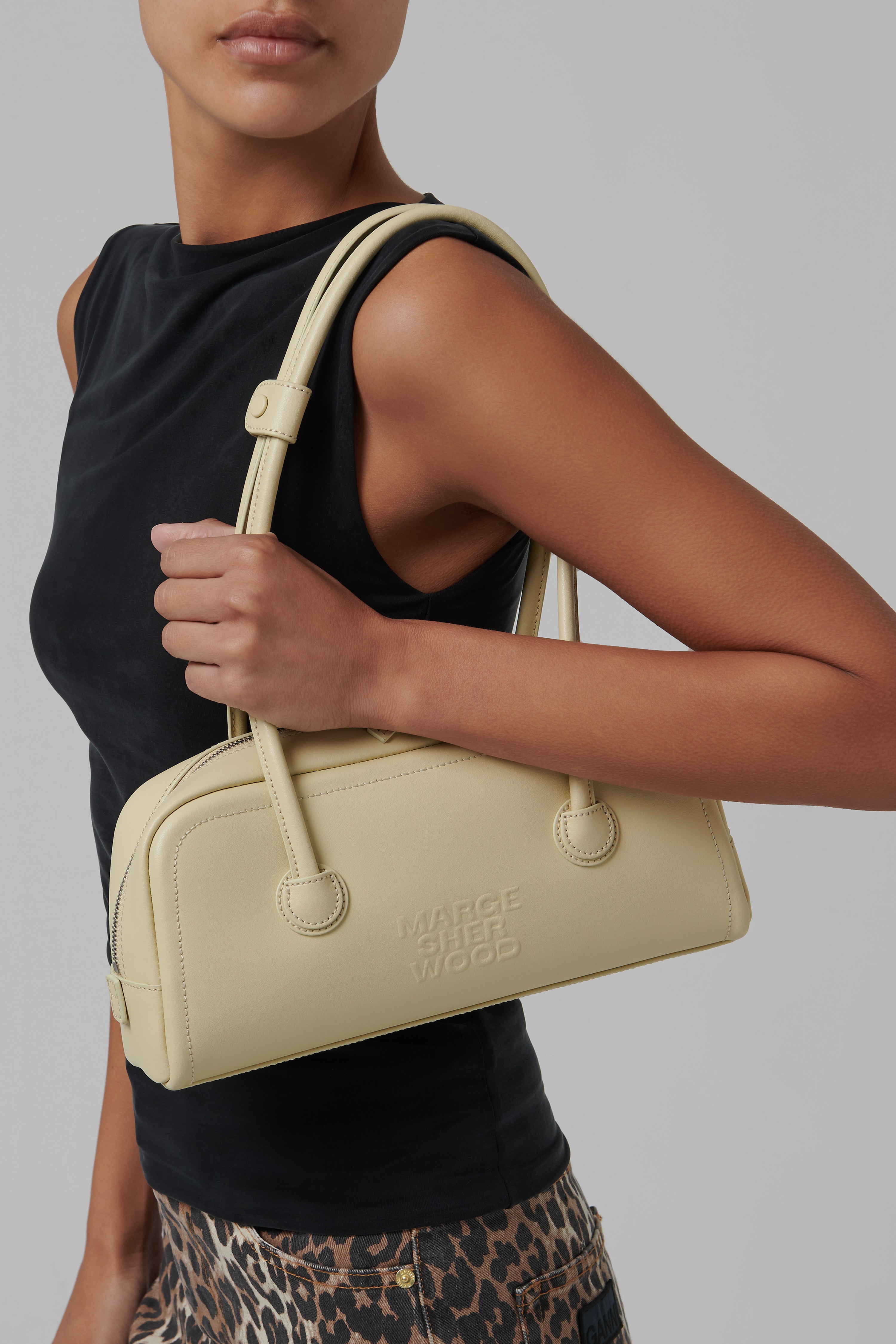 Marge Sherwood White Soft Baguette Bag