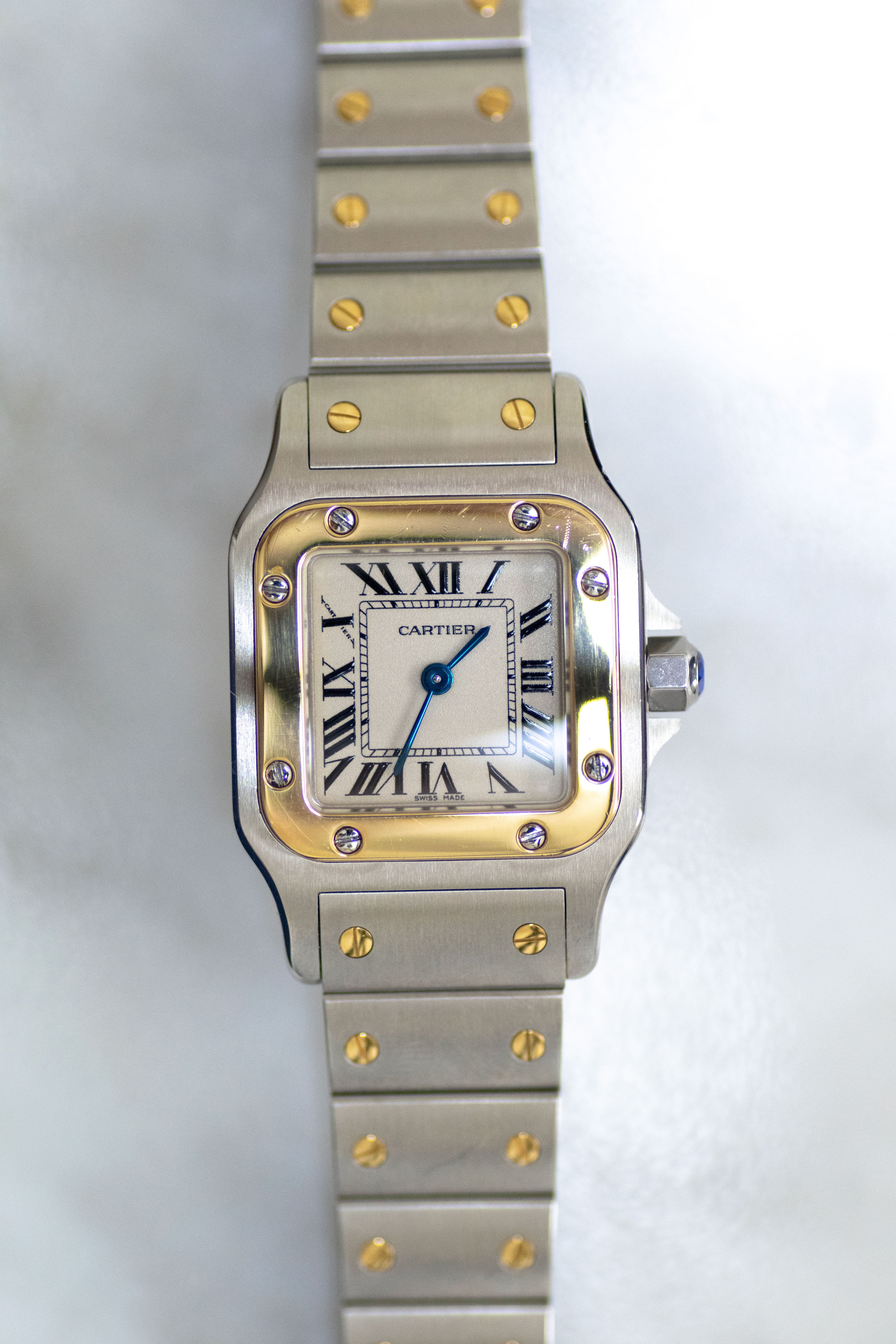 カルティエ サントスガルべSMサイズ コンビ クオーツ レディース