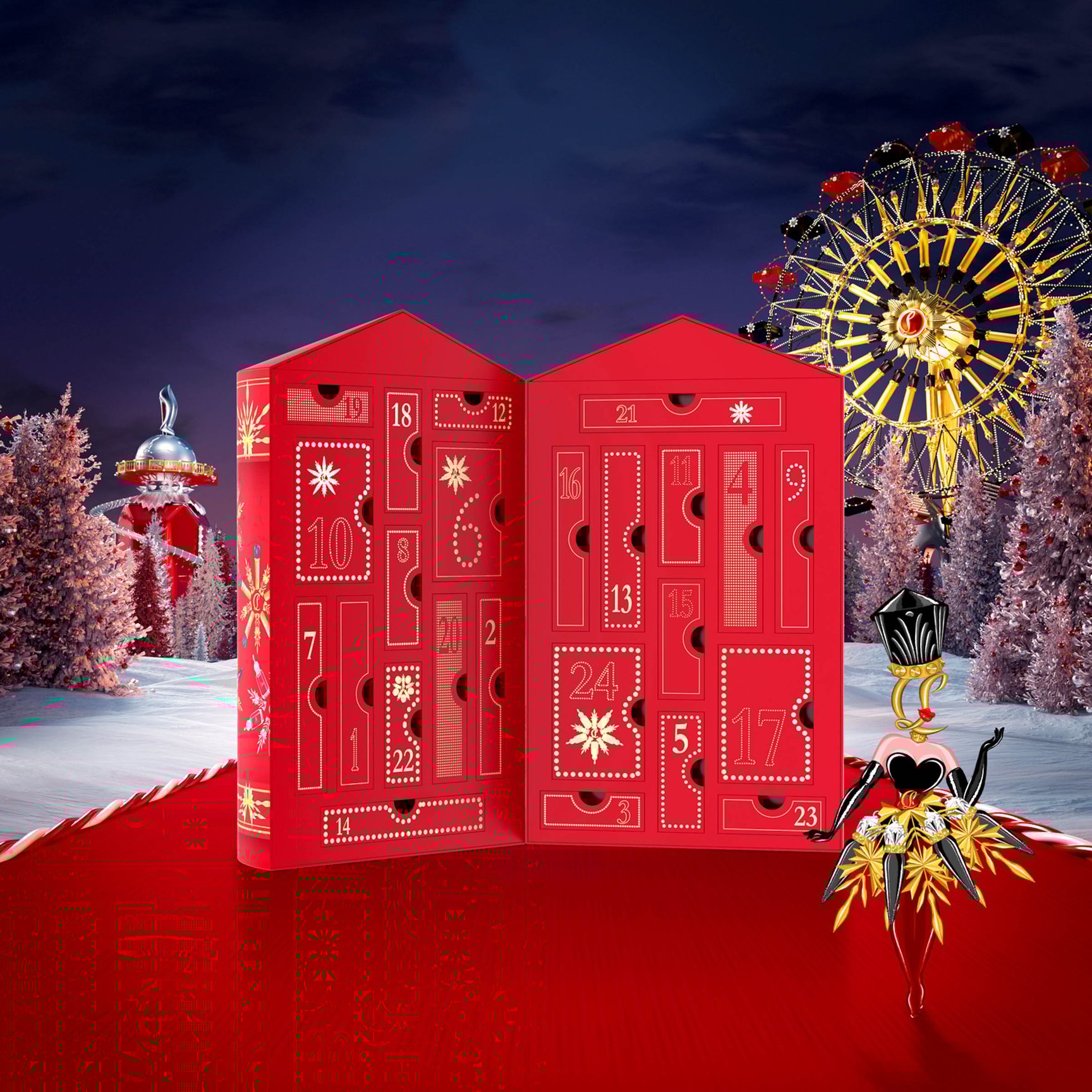 クリスチャン ルブタン ビューティ：赤を基調とした豪華ホリデー