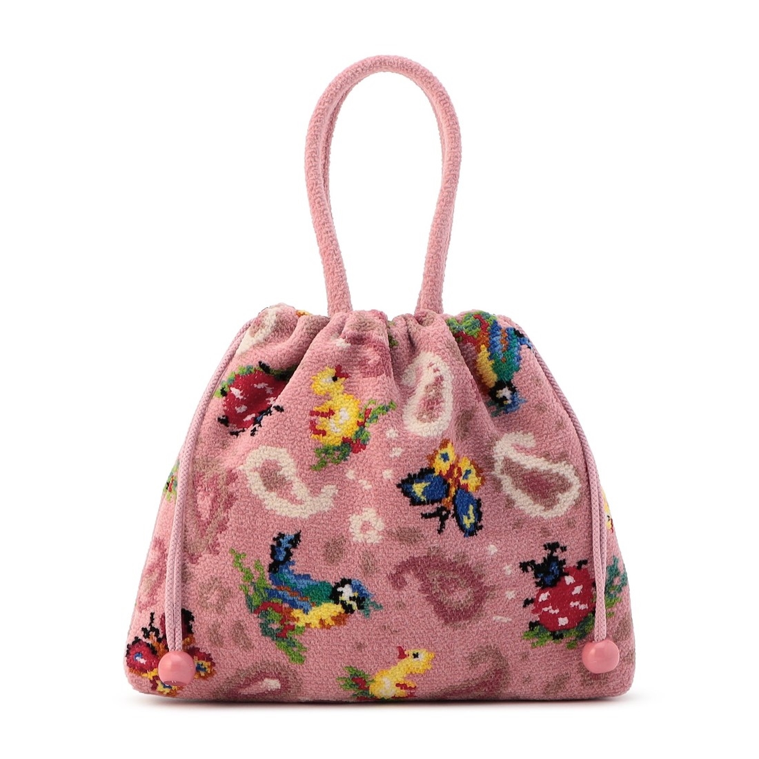 ハイジペイズリー 手付き巾着 HPY-257017(ピンク): FEILER｜フェイラー