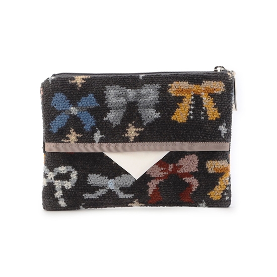 メニーリボンズ ティッシュポーチ L/MYR-257469(チャコールグレー