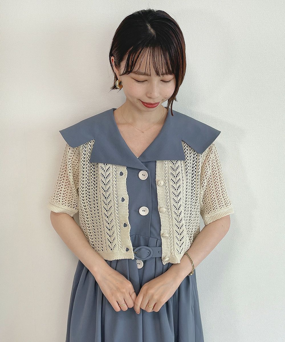 □ビッグ開衿ノースリーブワンピース/an another angelus Limited