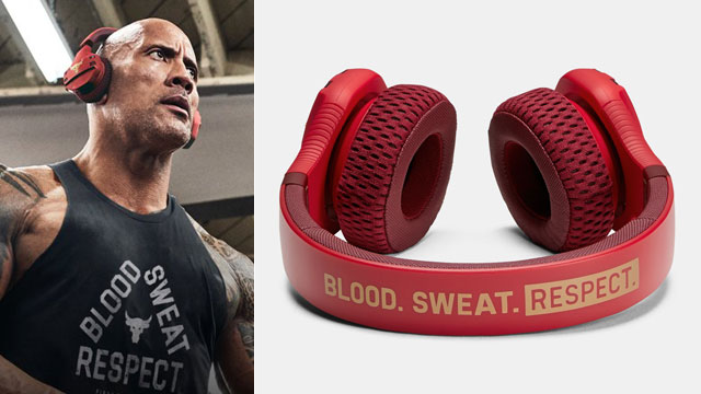 The Rock Under Armour Headphones Red Gold | FighterXFashion.com