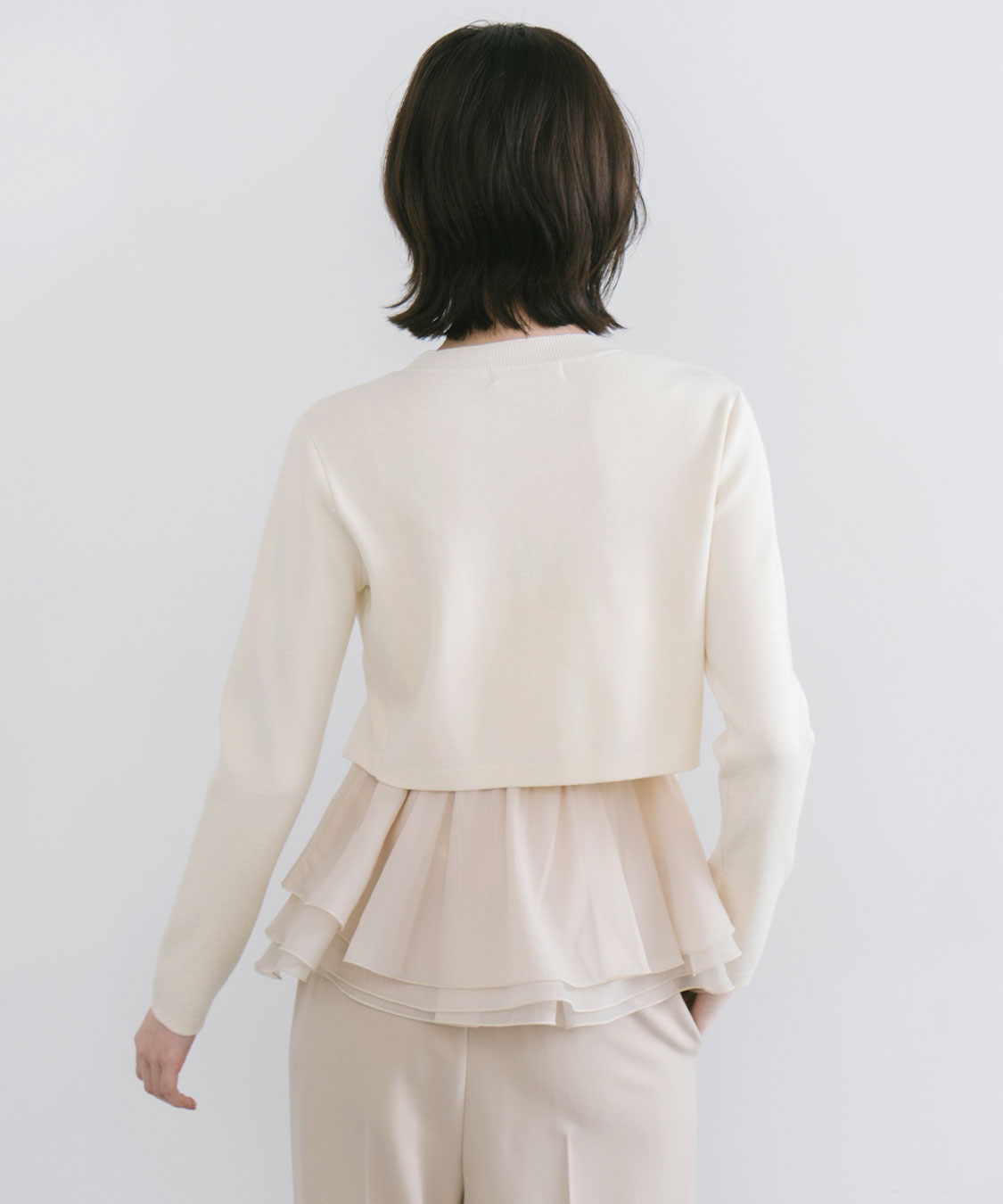 ペプラムブラウスレイヤードニット｜PETAL ONLINE（ペタルオンライン）
