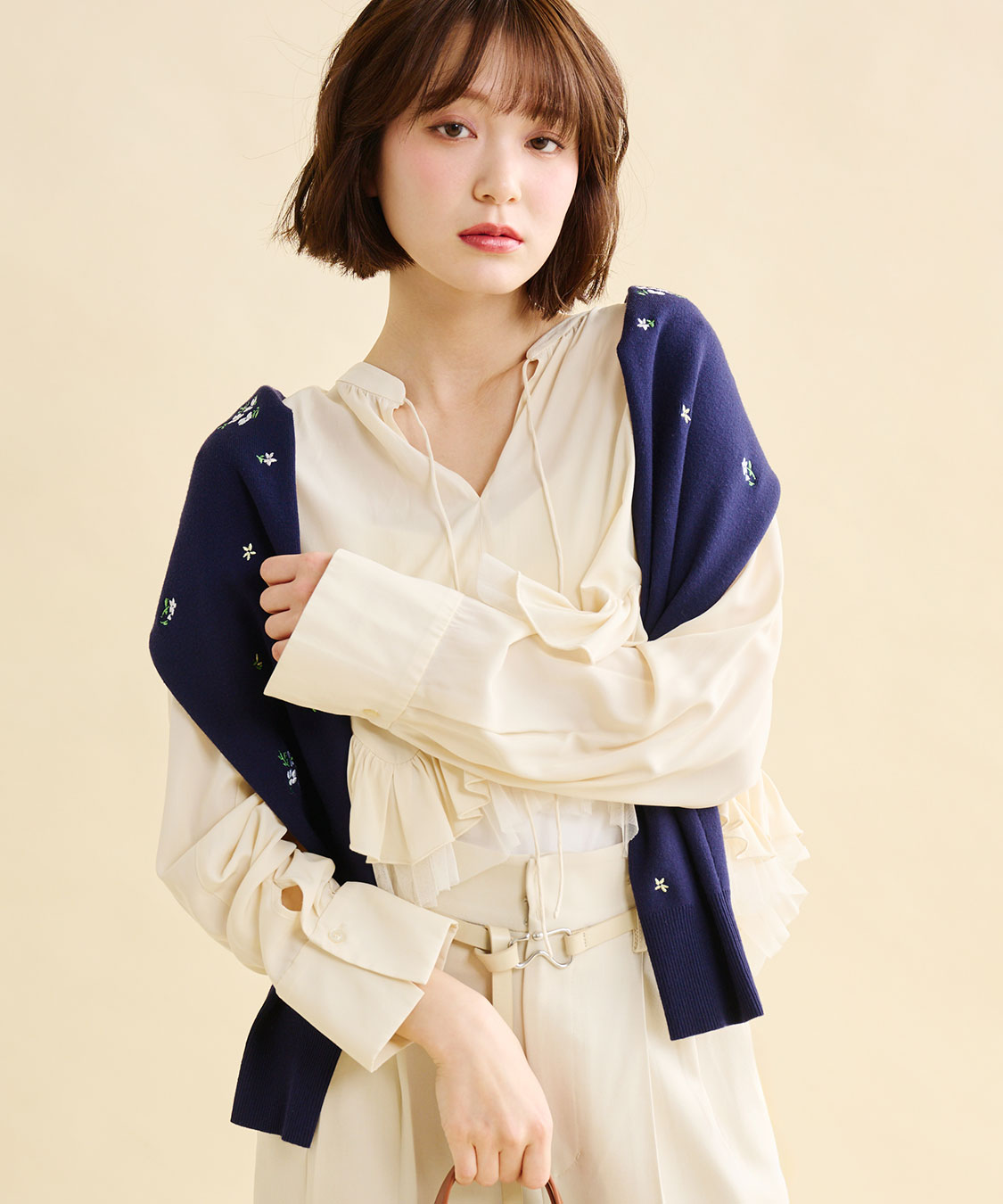 小花/ハート刺繍ニットカーディガン｜PETAL ONLINE（ペタルオンライン）