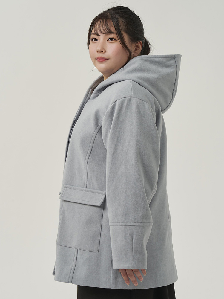 ネイビー ウールテックフーデットミドルコート | フォーエル公式通販