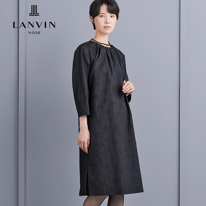 ランダムギャザータックのワンピース 9号・ブラック｜東京ソワール