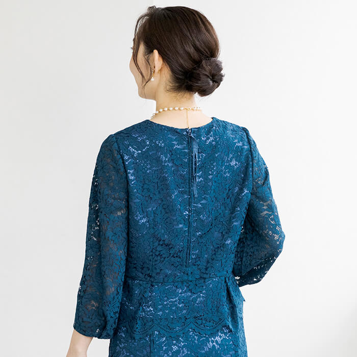 コードレースの華やぎセットアップドレス 9号・グリーン｜東京