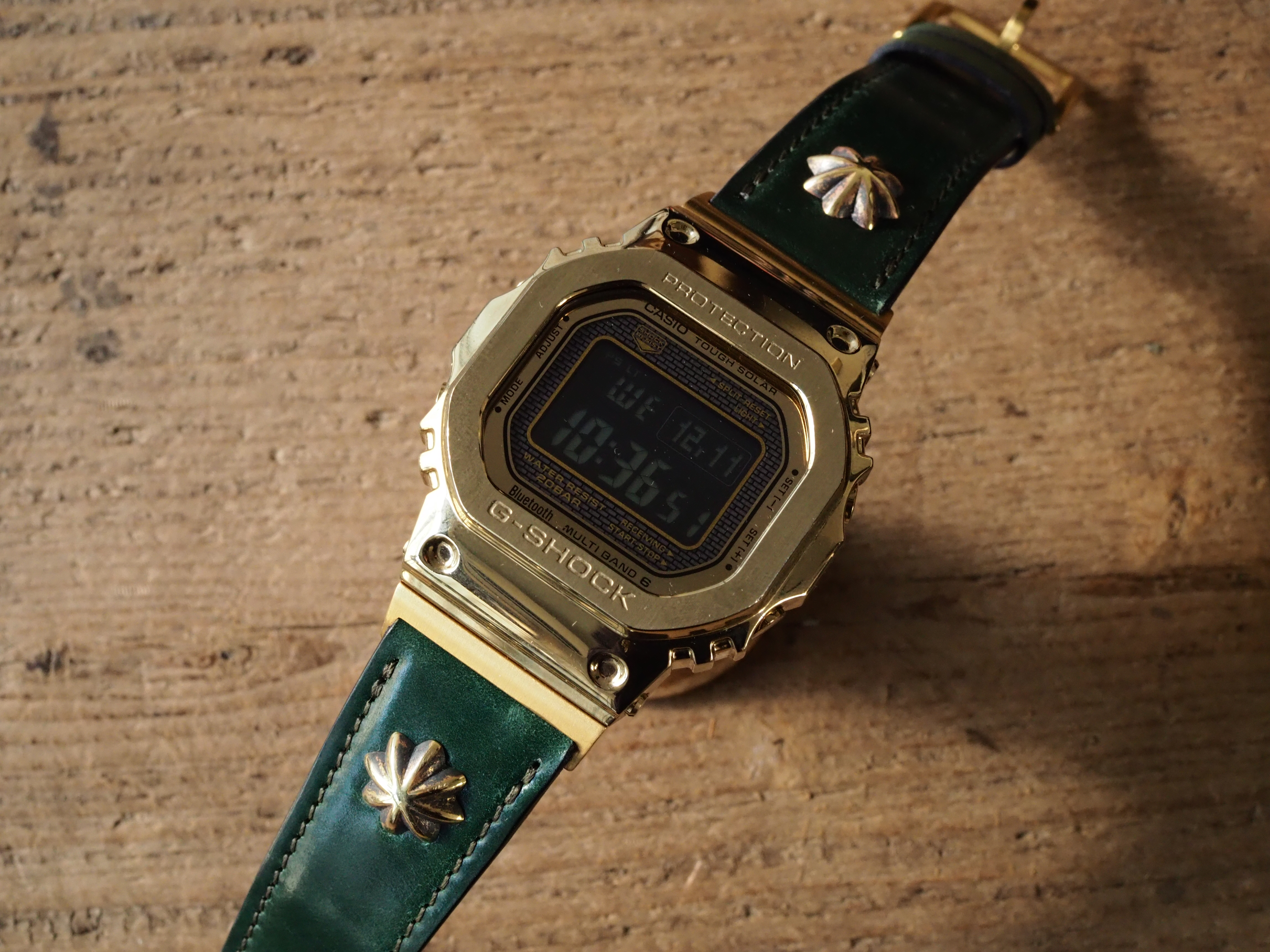 G-SHOCK カスタム用レザーベルト（バンド）とベルト・ベゼル交換による