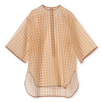 BLAMINK(ブラミンク)のシルクオーガンジーチェックショートスリーブ
