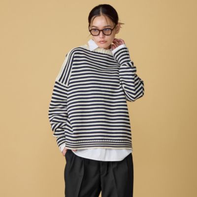 Le Tricoteur(ル・トリコチュール)のOFF SHOULDER CROPPED GUERNSEY