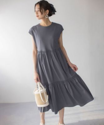 組曲 L(クミキョク エル)のサマージャージーティアード ワンピース通販