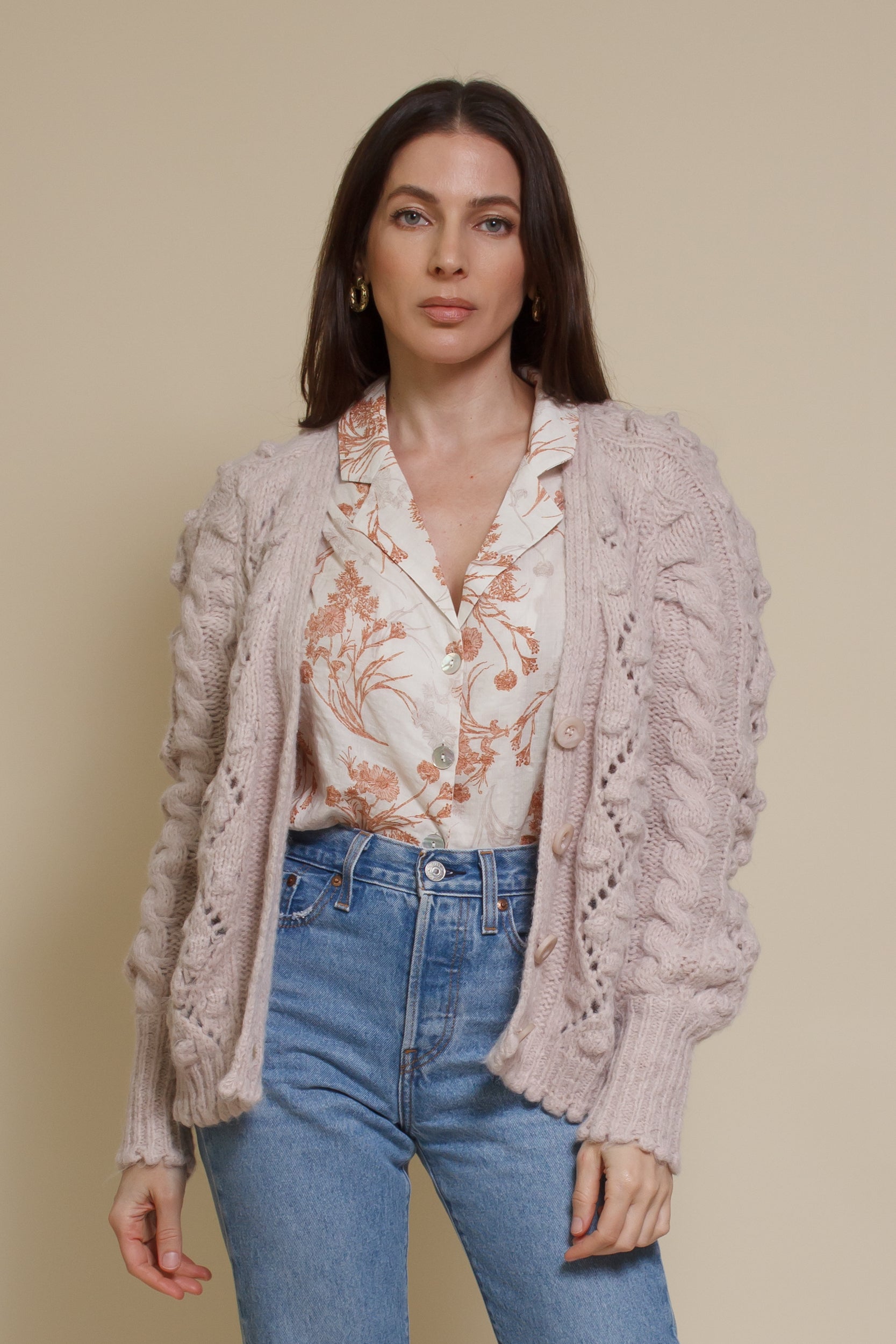 In Loom Chunky Pointelle Cardigan Sweater – Franklin Sunset