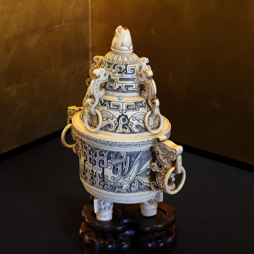 骨董品 香炉・香立て 象牙風