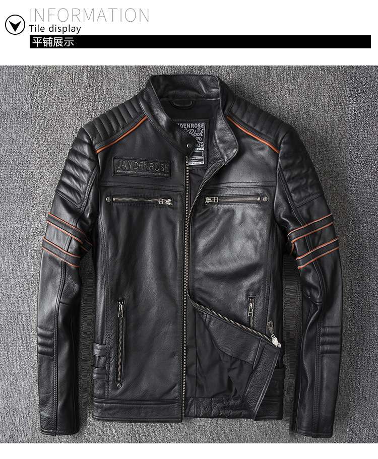 レザージャケット専門店 スカル刺繍入りクラシックライダース