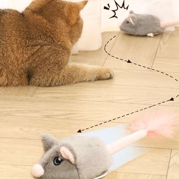 猫 おもちゃ 自動運動 電池式ぴょんぴょんマウス ネズミおもちゃ|猫