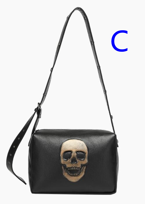 パンクファッション メンズ パンク風 スカル刻印 斜めがけ ショルダー