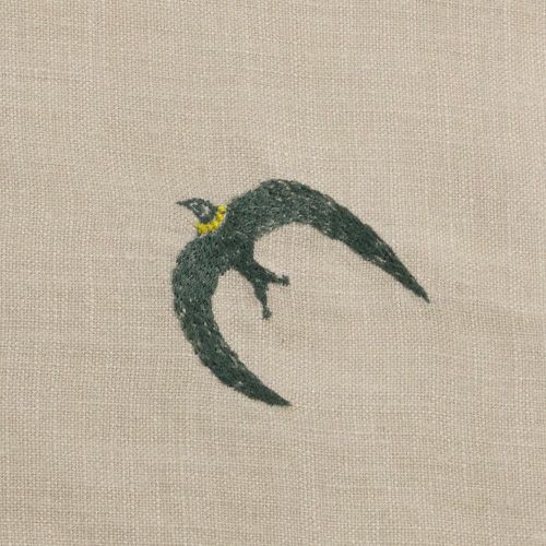 50 ミナ ペルホネン リネン刺繍 go! サーモンピンク | ふろしき むす美