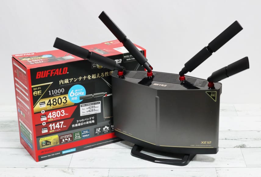 レビュー】 Buffalo WXR-11000XE12：6GHz帯に対応した、10GbE搭載
